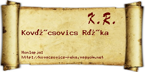 Kovácsovics Réka névjegykártya