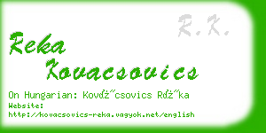 reka kovacsovics business card